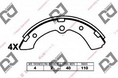 DJ PARTS bs1358 -  Комплект тормозных колодок